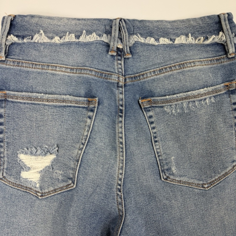 Good American Distressed Straight Jeans Women's 10/30 High Rise Raw Hem - Picture 5 of 9